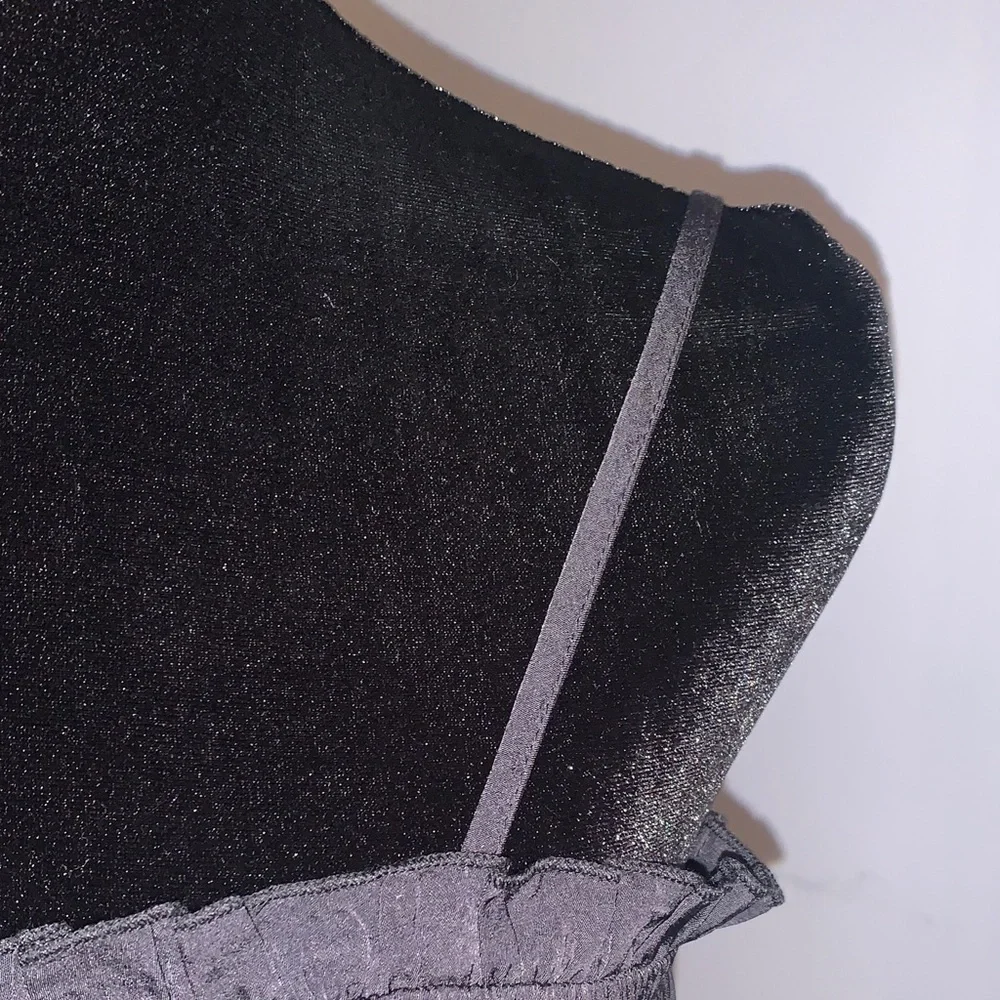 NEW- FUN & Elegant Black Ruffled Camisole Top All In One! - Picture 8 of 13